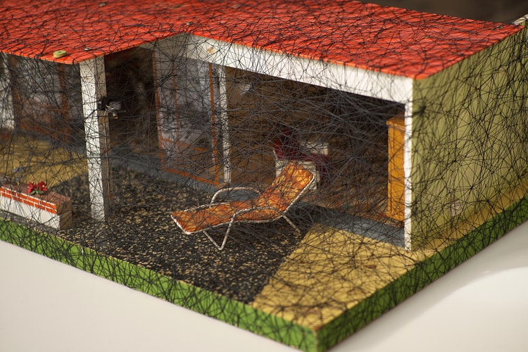 Chiharu Shiota Entraps Miniature Structures in Woven Thread