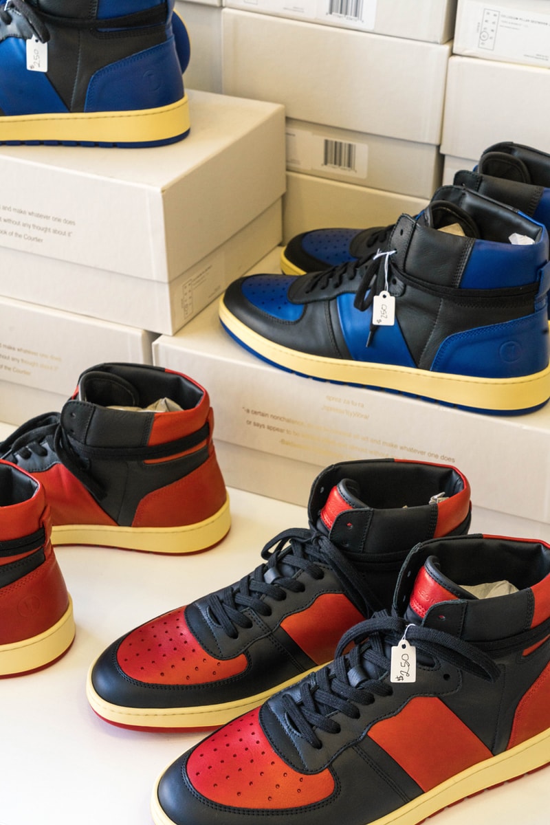 Collegium Pillar "Destroyer High" Black Red Black-Blue Royal Bred AJ1 Air Jordan 1 Nick Sisombath Emerging Designer Footwear Sneaker Brand Release Information Drop Date Los Angeles Luxury Italian Leather Premium Affordable