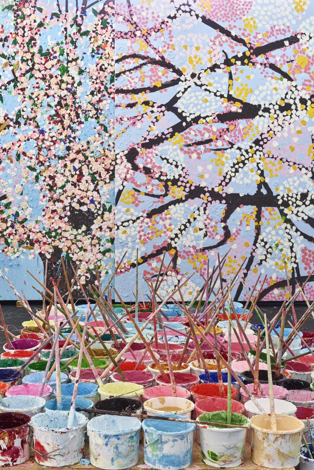 damien hirst cherry blossoms fondation cartier exhibition
