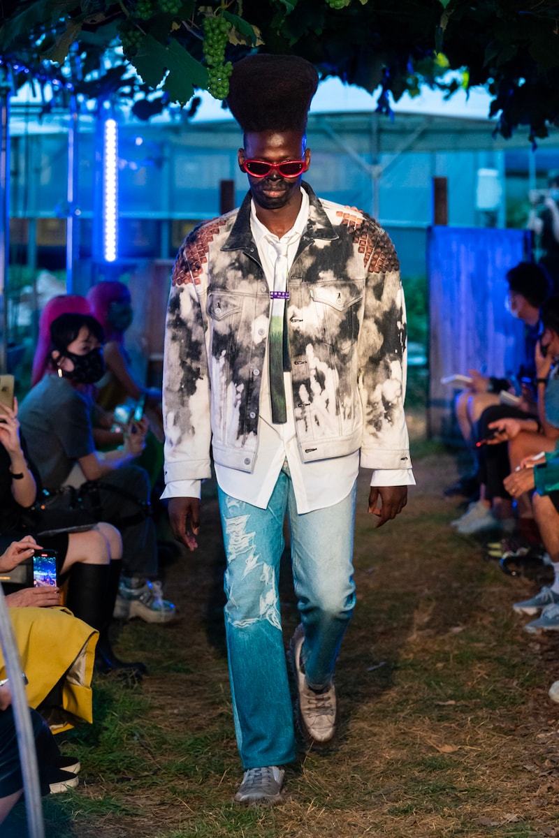 doublet Spring/Summer 2022 Lookbook Japan sustainability fashion plant organic brown black pink yellow dole zespri 