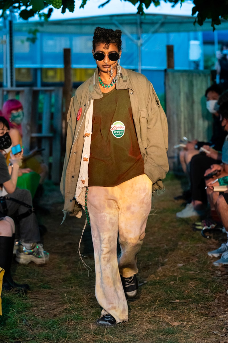 doublet Spring/Summer 2022 Lookbook Japan sustainability fashion plant organic brown black pink yellow dole zespri 