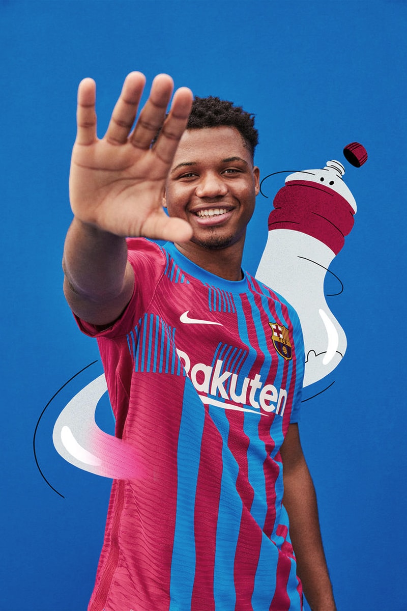 FC Barcelona and Nike Celebrate the Club's Time-Proven Values for 2021-2022 Home Kit football soccer spain blaugrana recycled eurocup lionel messi gerard pique antoine griezmann 