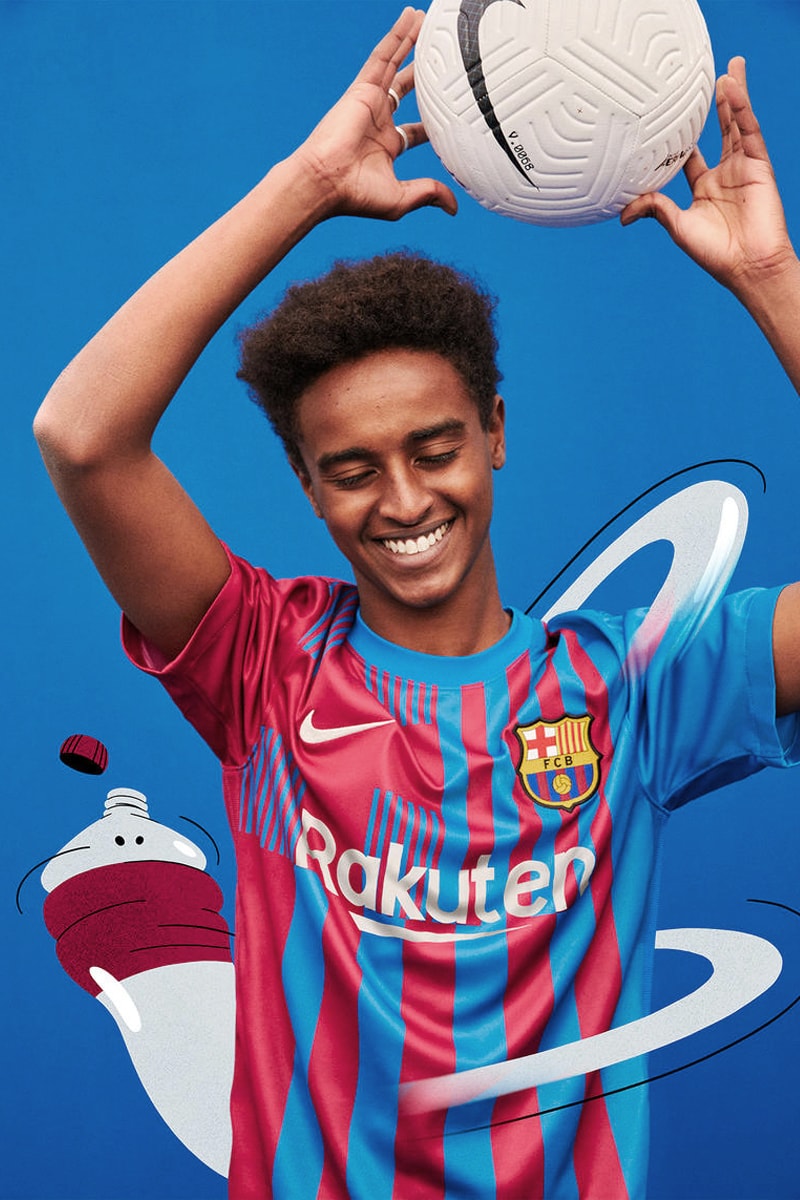 FC Barcelona and Nike Celebrate the Club's Time-Proven Values for 2021-2022 Home Kit football soccer spain blaugrana recycled eurocup lionel messi gerard pique antoine griezmann 