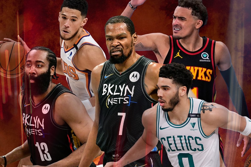 Five Biggest All-NBA Team Snubs 2020-2021 List Jayson Tatum Trae Young Kevin Durant James Harden Devi Booker Kevin Durant Brooklyn Nets Boston Celtics Atlanta Hawks Phoenix Suns lebron james los angeles lakers anthony davis