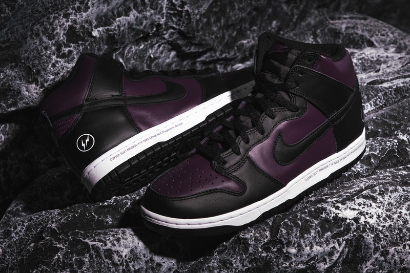 fragment design Nike Dunk High Beijing Closer Looks Release Info DJ4285-600 Date Buy Price Hiroshi Fujiwara Black Purple White City Pack 2021
