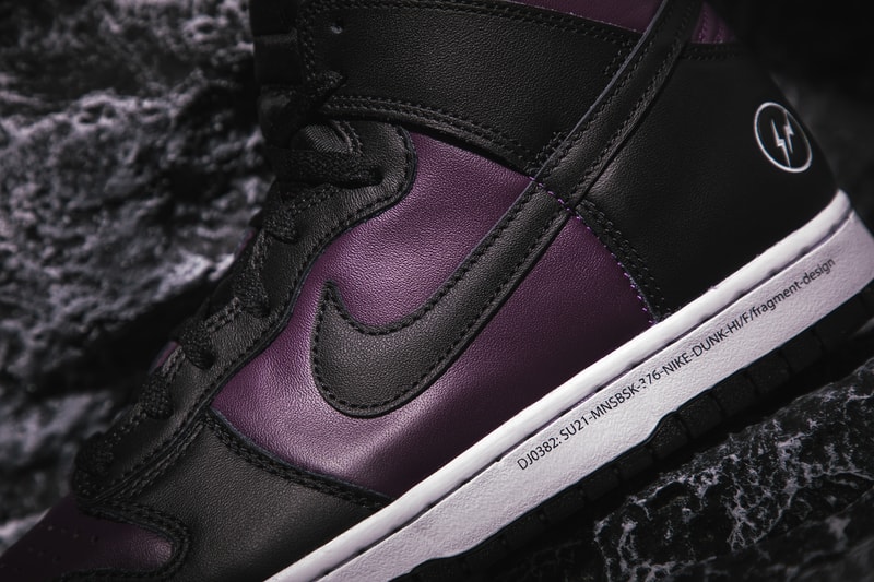 fragment design Nike Dunk High Beijing Closer Looks Release Info DJ4285-600 Date Buy Price Hiroshi Fujiwara Black Purple White City Pack 2021
