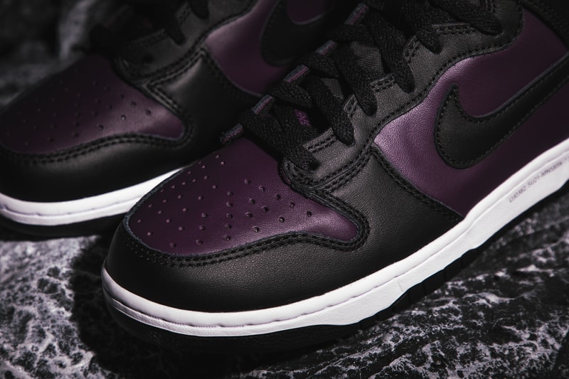 fragment design Nike Dunk High Beijing Closer Looks Release Info DJ4285-600 Date Buy Price Hiroshi Fujiwara Black Purple White City Pack 2021