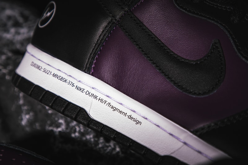 fragment design Nike Dunk High Beijing Closer Looks Release Info DJ4285-600 Date Buy Price Hiroshi Fujiwara Black Purple White City Pack 2021