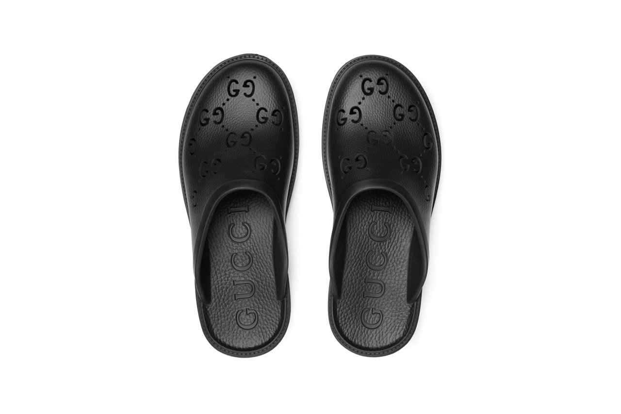 Gucci Men' Slip On Sandals Black Red Bright Blue Perforated Pebble Rubber Birkenstock Clogs Crocs Mules Backless Summer Shoes Luxury Alessandro Michele