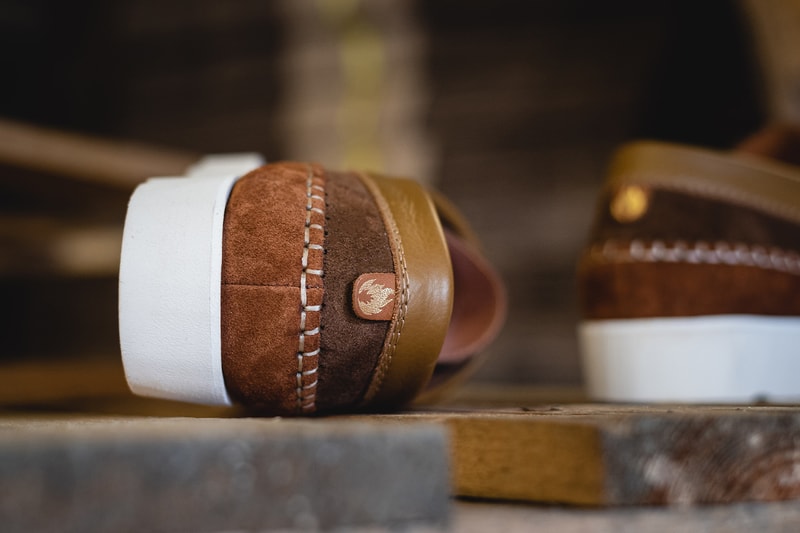 HANON x Padmore & Barnes Willow Sport Collab Info moccasin brown tan white sole vibram release info M387
