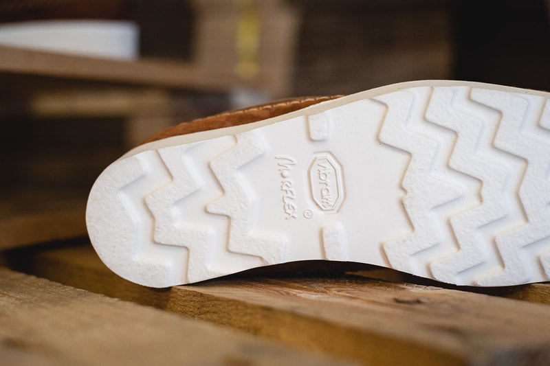 HANON x Padmore & Barnes Willow Sport Collab Info moccasin brown tan white sole vibram release info M387