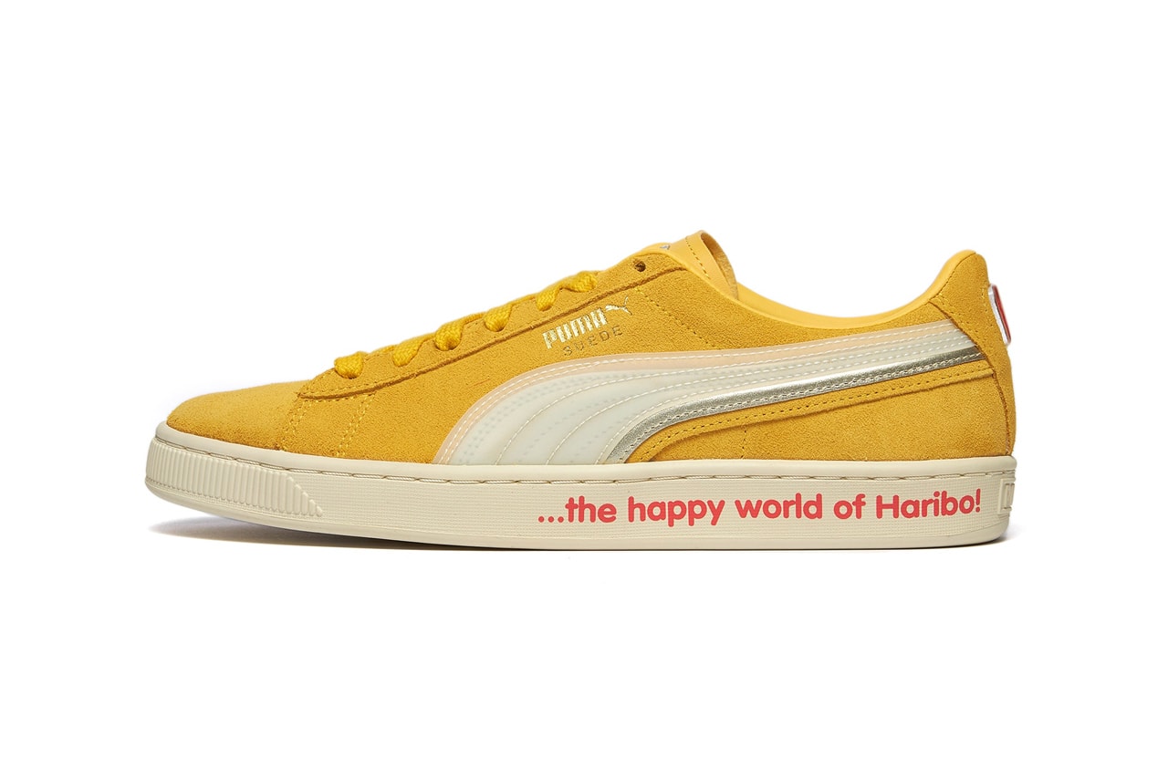 Haribo x PUMA Suede Triplex "Mimosa/Whisper White" 382560-01 Release Information Gummy Bear Kids Grown-Ups Love It So Drop Date Shoe Footwear Collaboration Sneakers Trainers Yellow