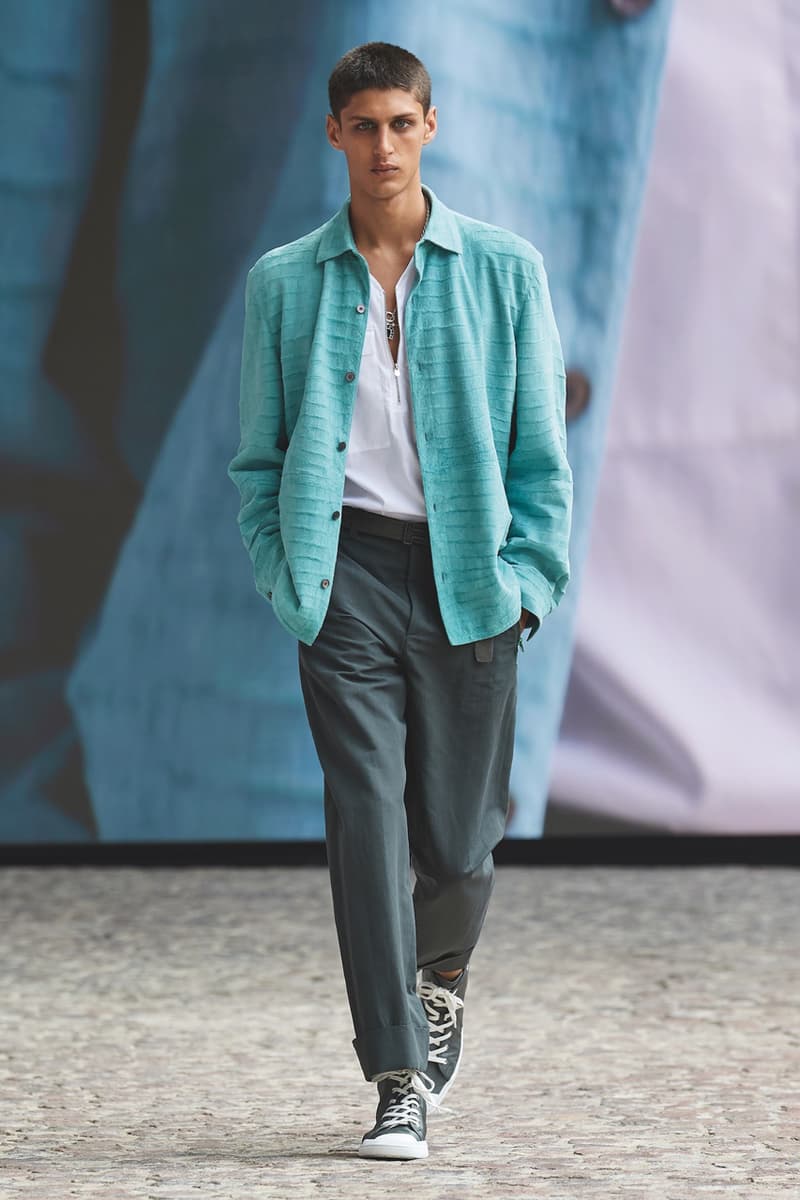 Hermès Spring/Summer 2022 Cyril Teste Véronique Nichanian "Augmented Show" Paris Mens Crocodile Leather Shirts SS22 Luxury Theatrical Drama