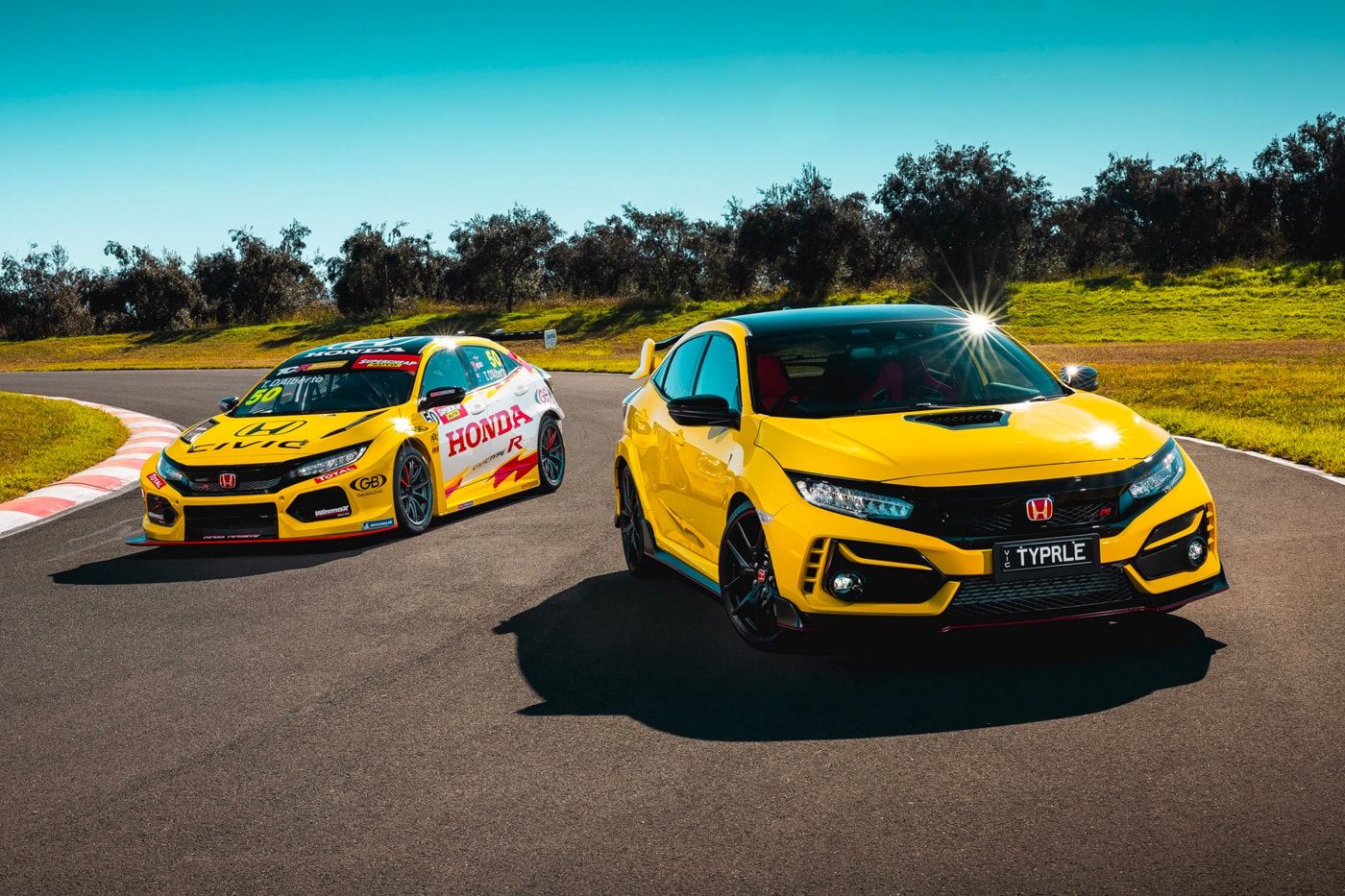 Honda Civic Type R TCR Sunlight Yellow livery Australia limited edition info race cars colors Type R Tony D’Alberto
