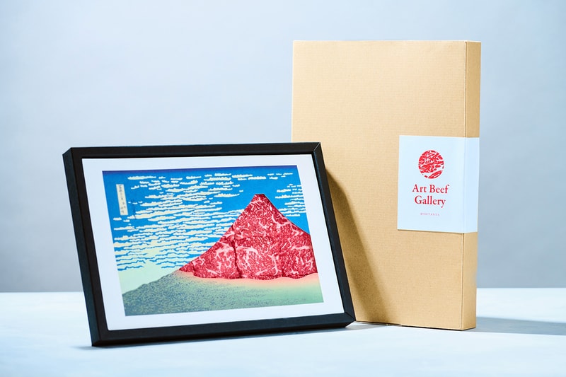 Hyotanya Kayac Art Beef Gallery woodblock print Omi wagyu beef release food Japan shabu shabu wagyu Kobe Hokusai woodblock art ukiyo-e