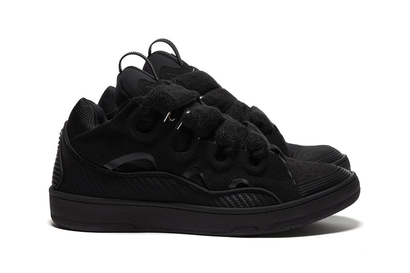 Lanvin Curb Sneaker Triple Black Blacked Out Suede Leather Mesh Weave Fabric Skateboarding Shoes Osiris D3 Skate '90s 