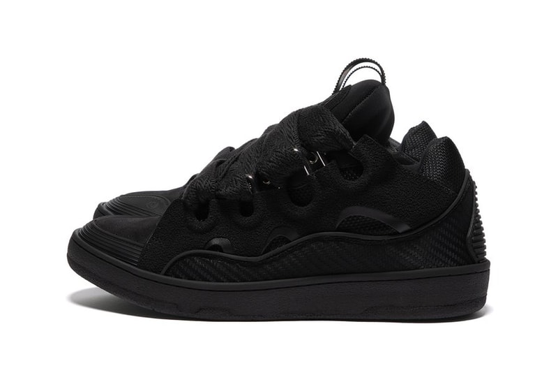 Lanvin Curb Sneaker Triple Black Blacked Out Suede Leather Mesh Weave Fabric Skateboarding Shoes Osiris D3 Skate '90s 