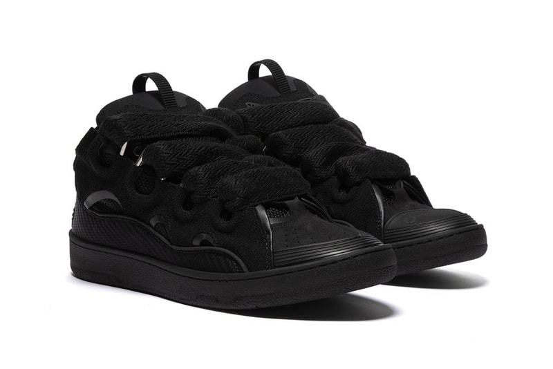 Lanvin Curb Sneaker Triple Black Blacked Out Suede Leather Mesh Weave Fabric Skateboarding Shoes Osiris D3 Skate '90s 