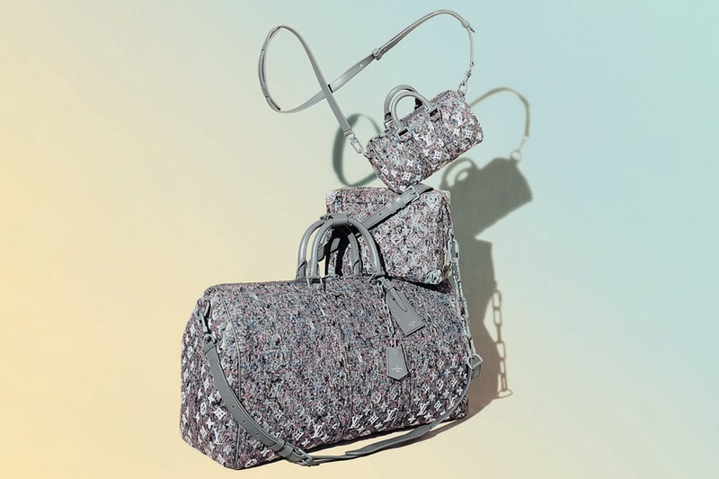 louis vuitton virgil abloh felt line leather goods recycled bags keepall release detail sustainability moving blankets
