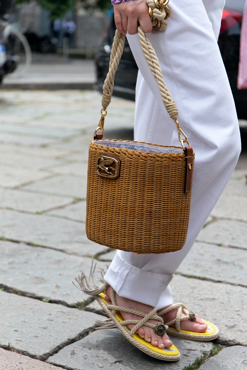 Milan Fashion Week SS22 Street Style Delivers Elegance in Bold Patterns and Casual Silhouettes MFW dolce & gabbana giorgio armani prada etro