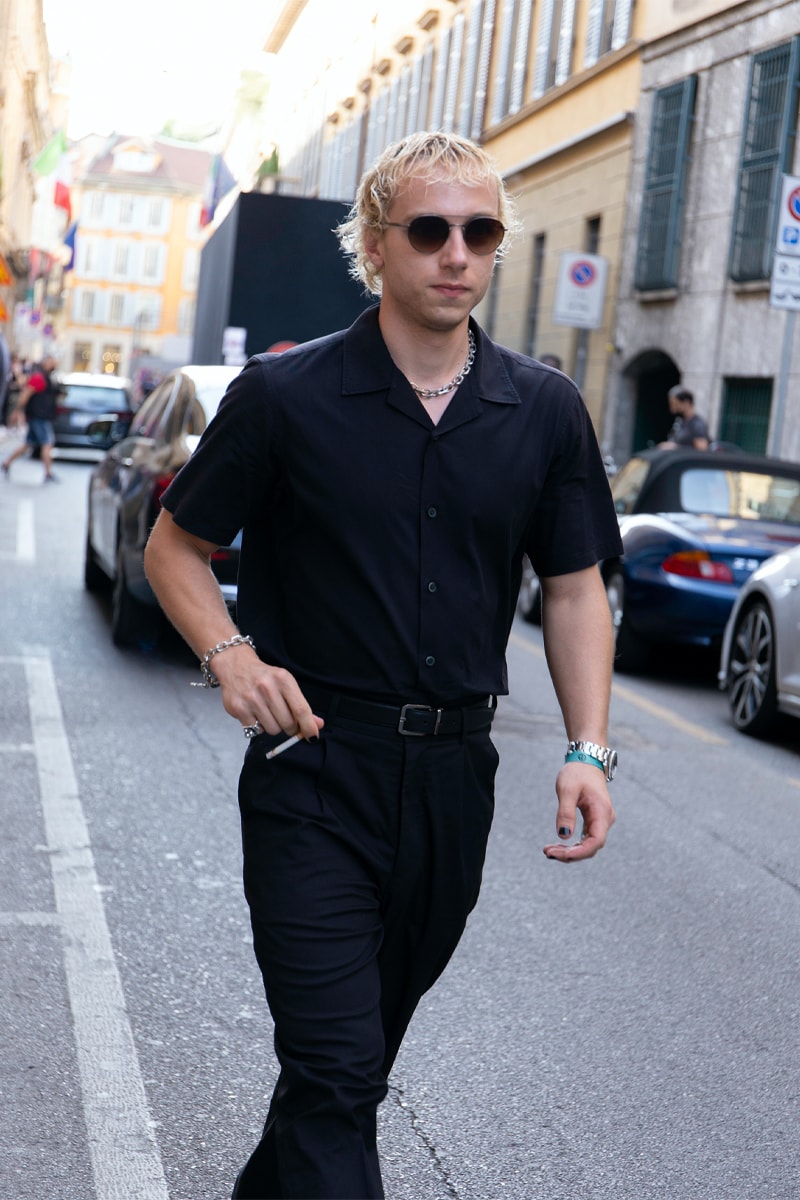 Milan Fashion Week SS22 Street Style Delivers Elegance in Bold Patterns and Casual Silhouettes MFW dolce & gabbana giorgio armani prada etro