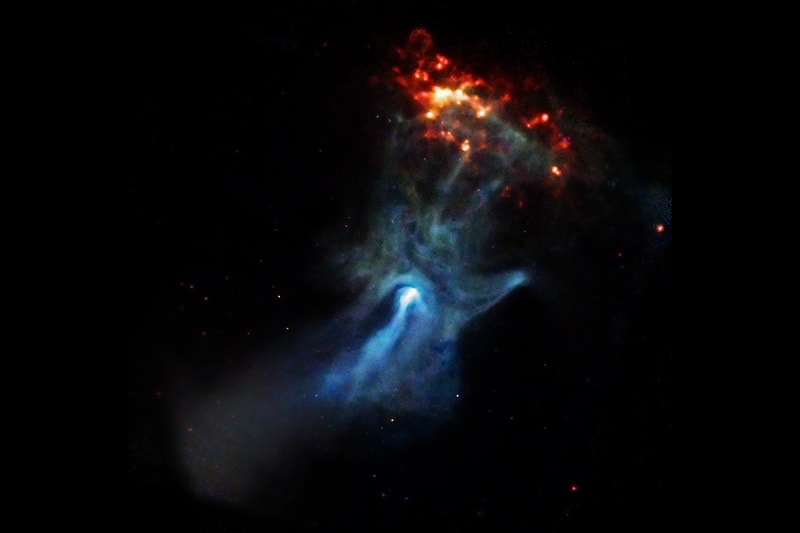 NASA Chandra X-ray Observatory MSH 15-52: Cosmic Hand Hitting a Wall News hand of god space Astronomy gas giant stars supernova 