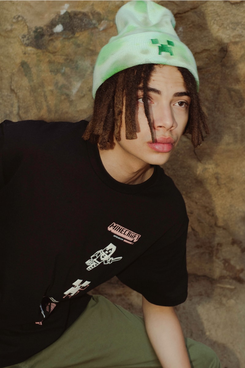 hats, T-shirts, long sleeve shirts and sweaters flat and high-density screen-printed graphics, custom dyed washes and iconic imagery apparel video games headwear design language