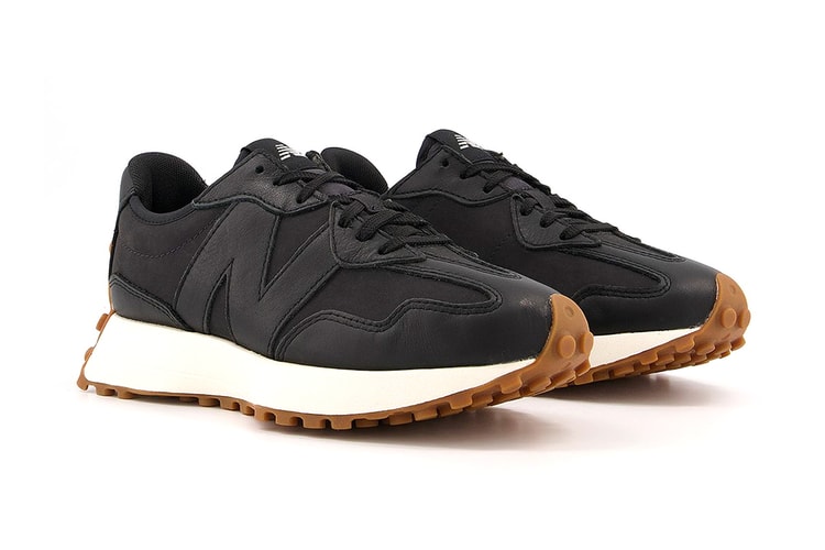 New Balance 327 Merges Matte Black Uppers With Gum Bottoms