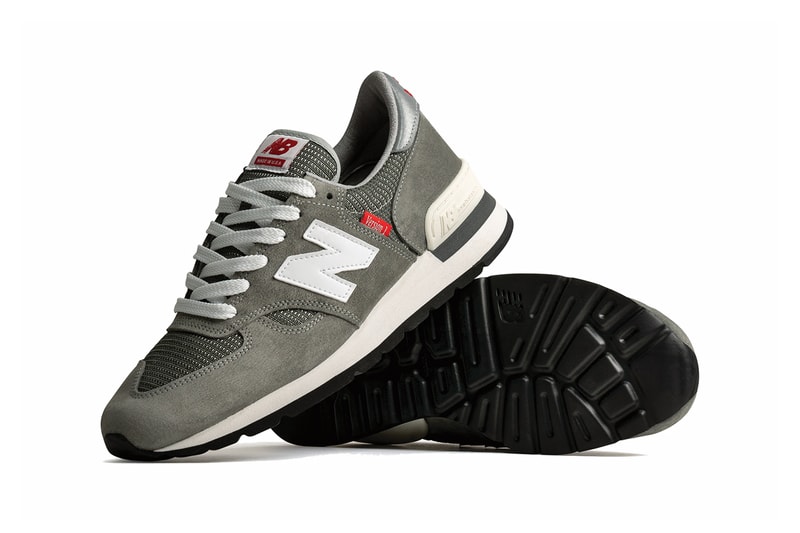 new balance 990v1 made version series gray white silver red official release date info photos price store list buying guide