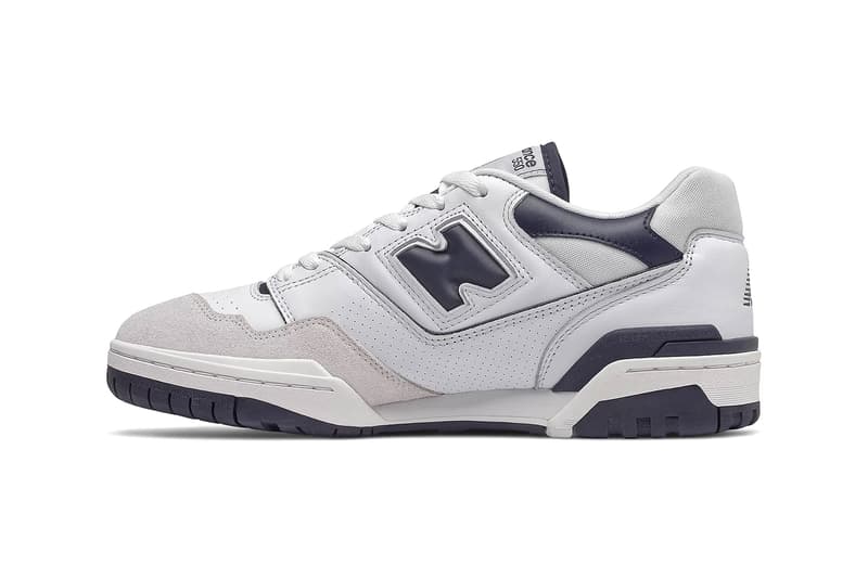 new balance 550 navy and white aime leon dore retro basketball two tone sneakers classic NB suede leather bb550wa1