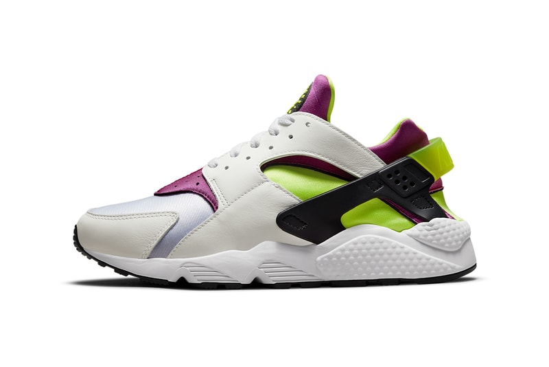 nike sportswear air huarache magenta white neon yellow black DD1068 104 official release date info photos price store list buying guide