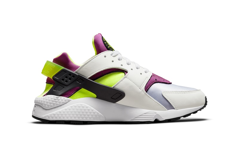 nike sportswear air huarache magenta white neon yellow black DD1068 104 official release date info photos price store list buying guide
