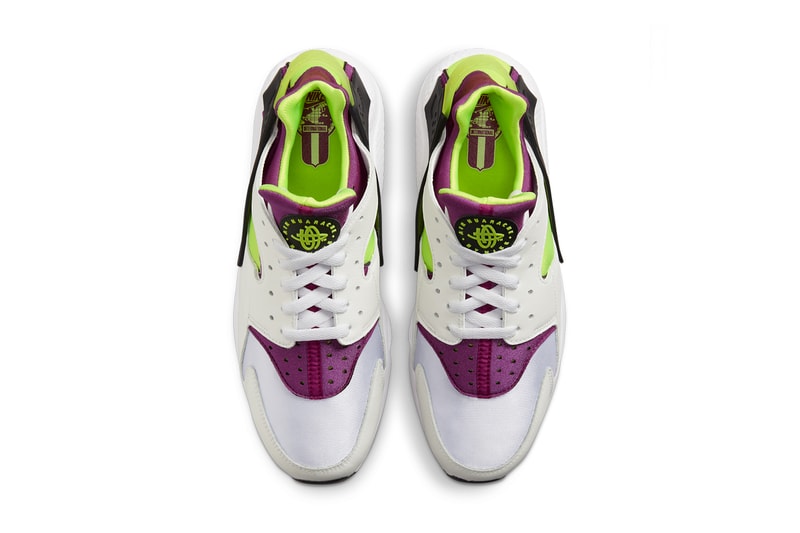 nike sportswear air huarache magenta white neon yellow black DD1068 104 official release date info photos price store list buying guide