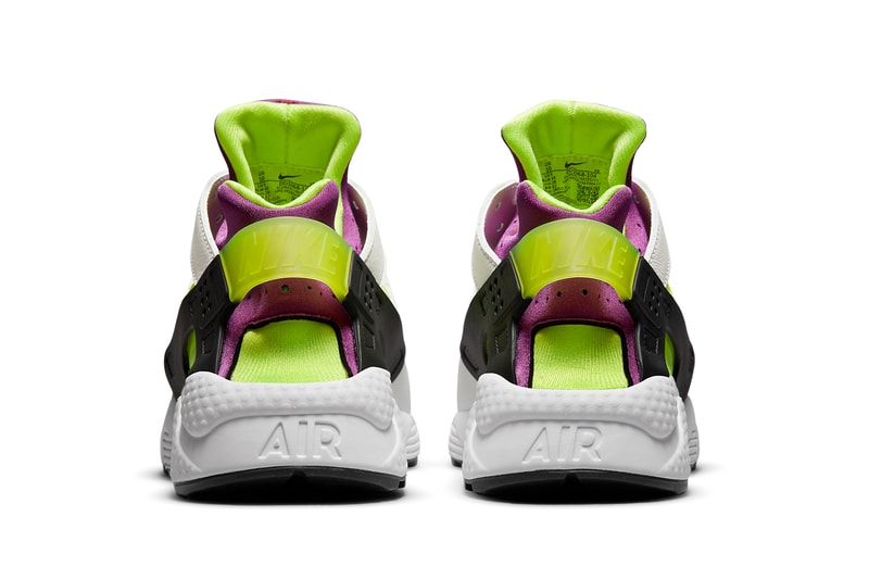 nike sportswear air huarache magenta white neon yellow black DD1068 104 official release date info photos price store list buying guide