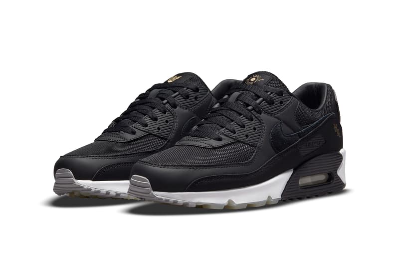 nike sportswear air max 90 aik football soccer club 130th anniversary black metallic gold white DJ4602 001 official release date info photos price store list buying guide