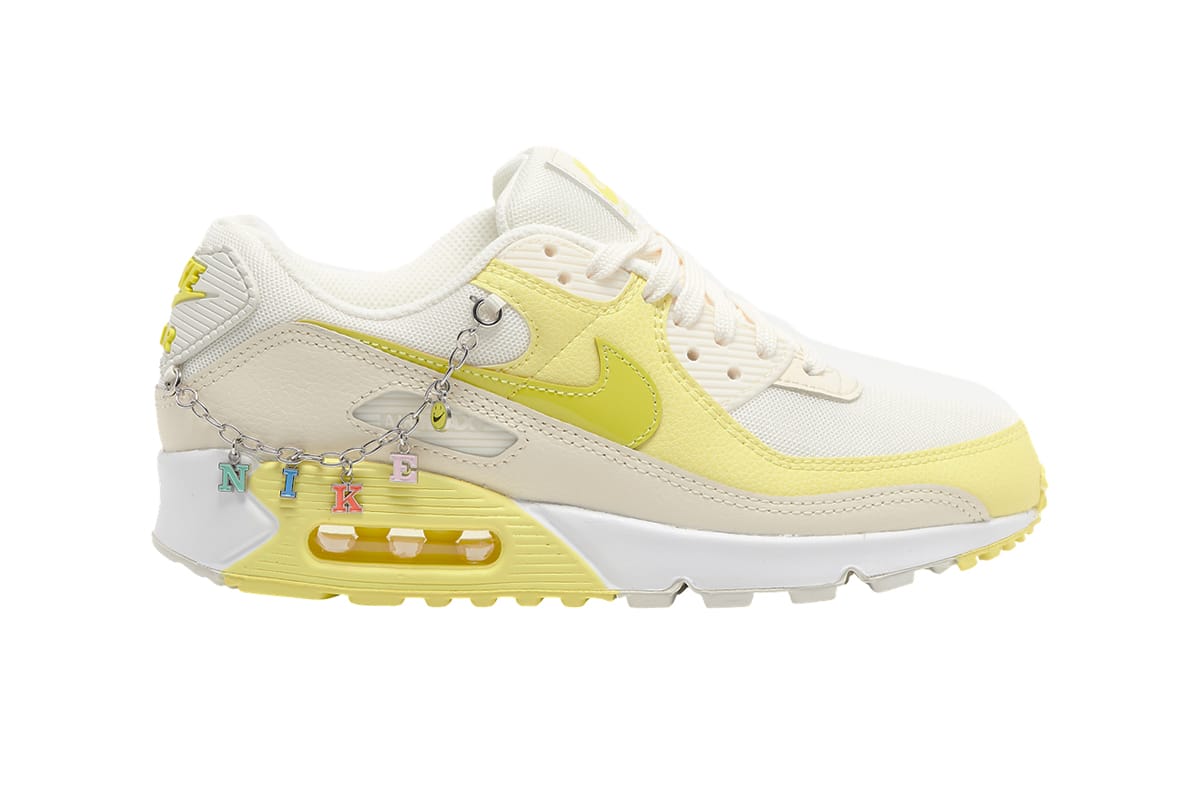 yellow nike air max 90 with chain