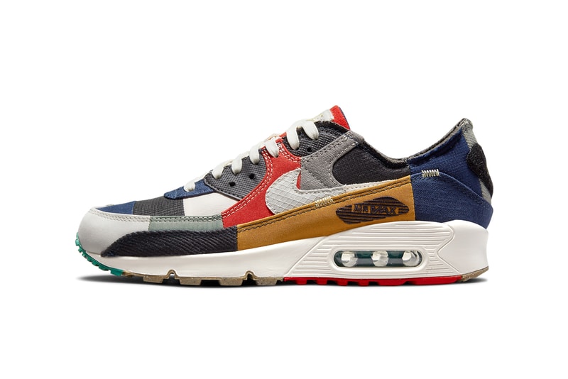 nike sportswear air max 90 womens legacy DJ4878 400 patchwork sustainable extra fabric blue red gray navy brown white black official release date info photos price store list buying guide