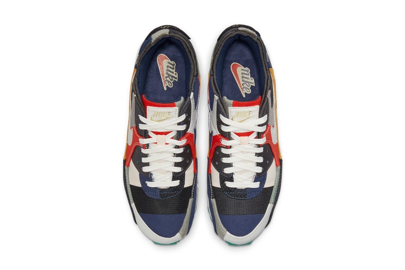 nike sportswear air max 90 womens legacy DJ4878 400 patchwork sustainable extra fabric blue red gray navy brown white black official release date info photos price store list buying guide