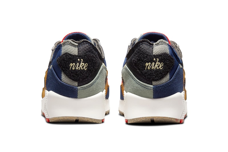 nike sportswear air max 90 womens legacy DJ4878 400 patchwork sustainable extra fabric blue red gray navy brown white black official release date info photos price store list buying guide