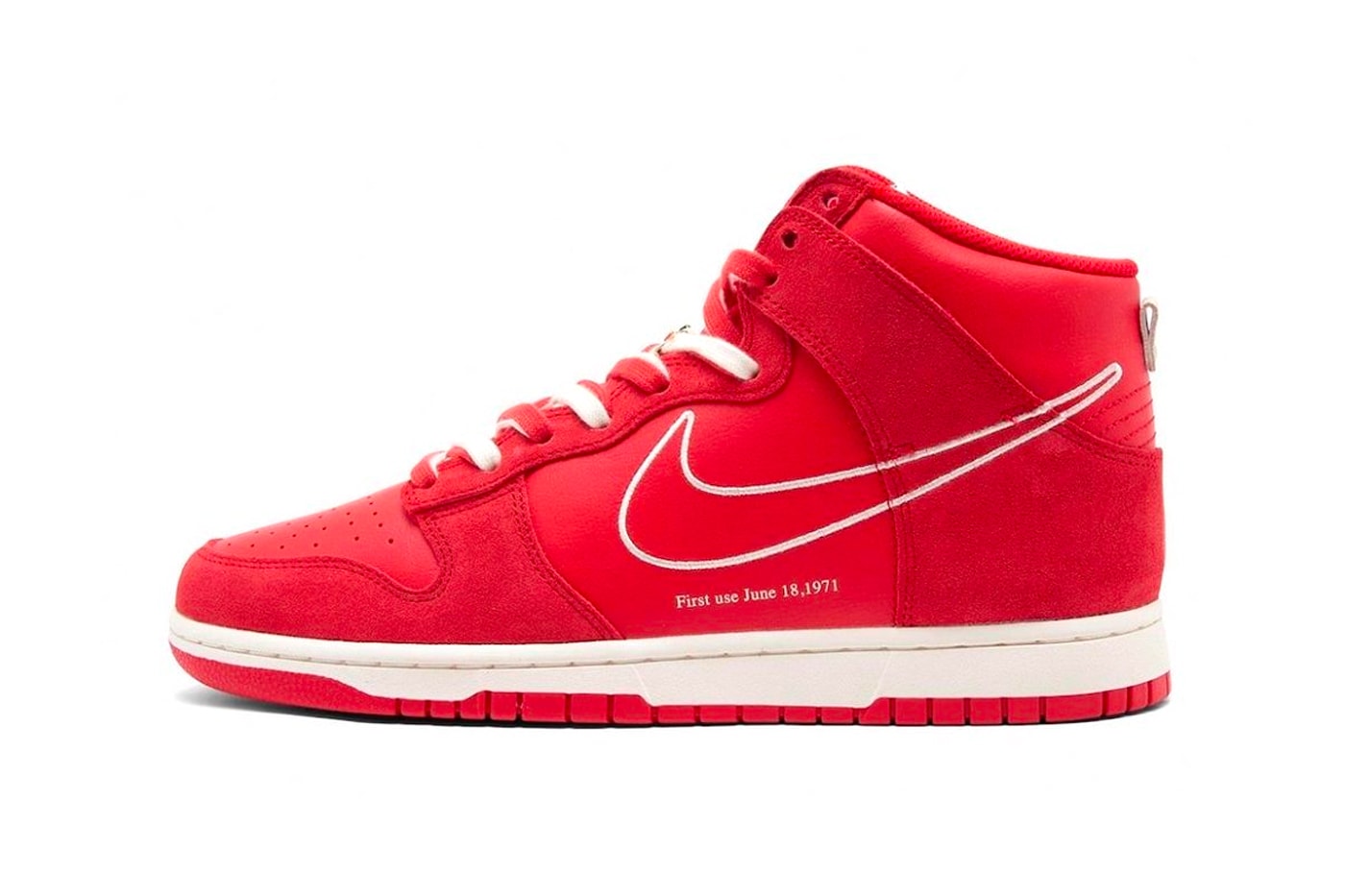 Nike Dunk High First Use University Red Выпуск спортивной одежды Carolyn Davidson Новая дата выпуска Цена покупки