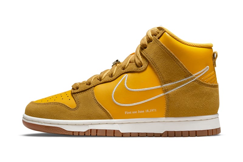 dunk high first use university gold