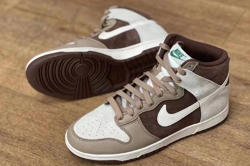 nike sportswear dunk high light chocolate white sail tan green official release date info photos price store list buying guide