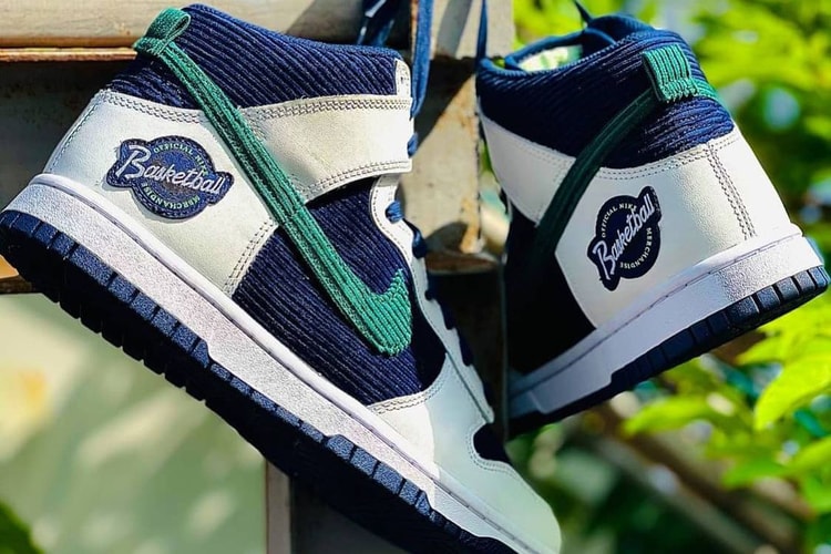 Corduroy and Leather Collide on the Nike Dunk High "Official Nike Basketball"