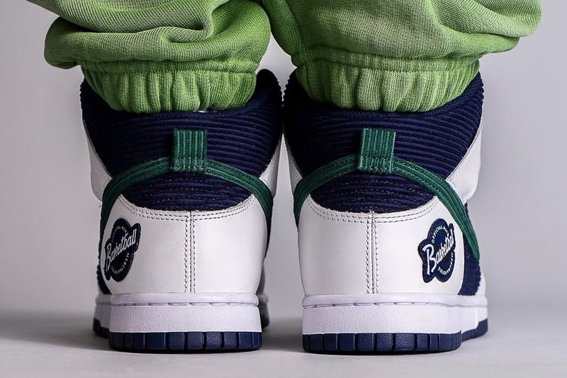 nike sportswear dunk high sports specialties navy blue green white sail DH0953 400 official release date info photos price store list buying guide 