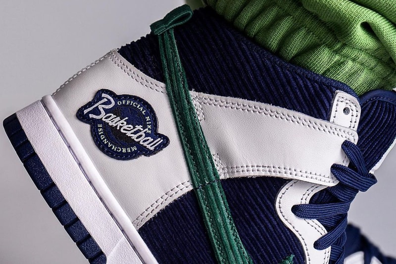 nike sportswear dunk high sports specialties navy blue green white sail DH0953 400 official release date info photos price store list buying guide 