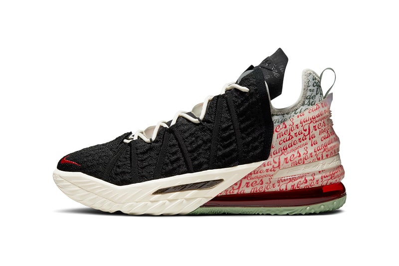 nike basketball lebron james 18 la cabra diana taurasi CQ9283 008 black pale ivory red green official release date info photos price store list buying guide