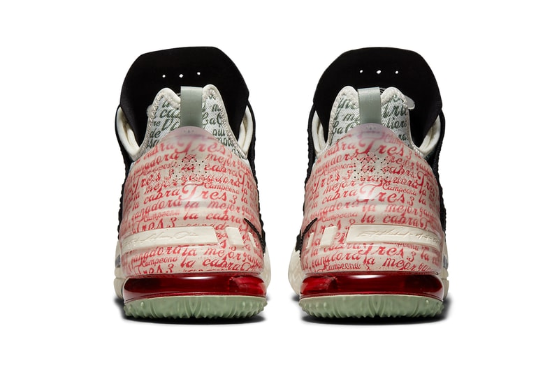 nike basketball lebron james 18 la cabra diana taurasi CQ9283 008 black pale ivory red green official release date info photos price store list buying guide