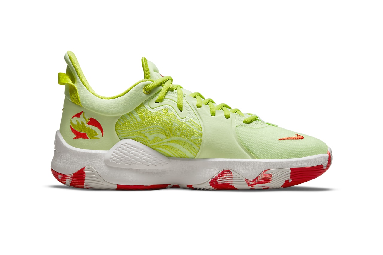 nike basketball paul george pg 5 pickled pepper green red white CW3146 701 official release date info photos price store list buying guide