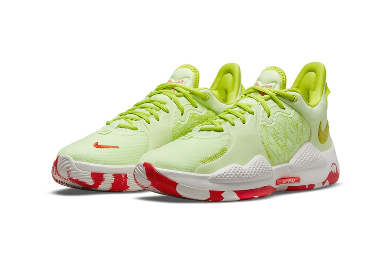 nike basketball paul george pg 5 pickled pepper green red white CW3146 701 official release date info photos price store list buying guide