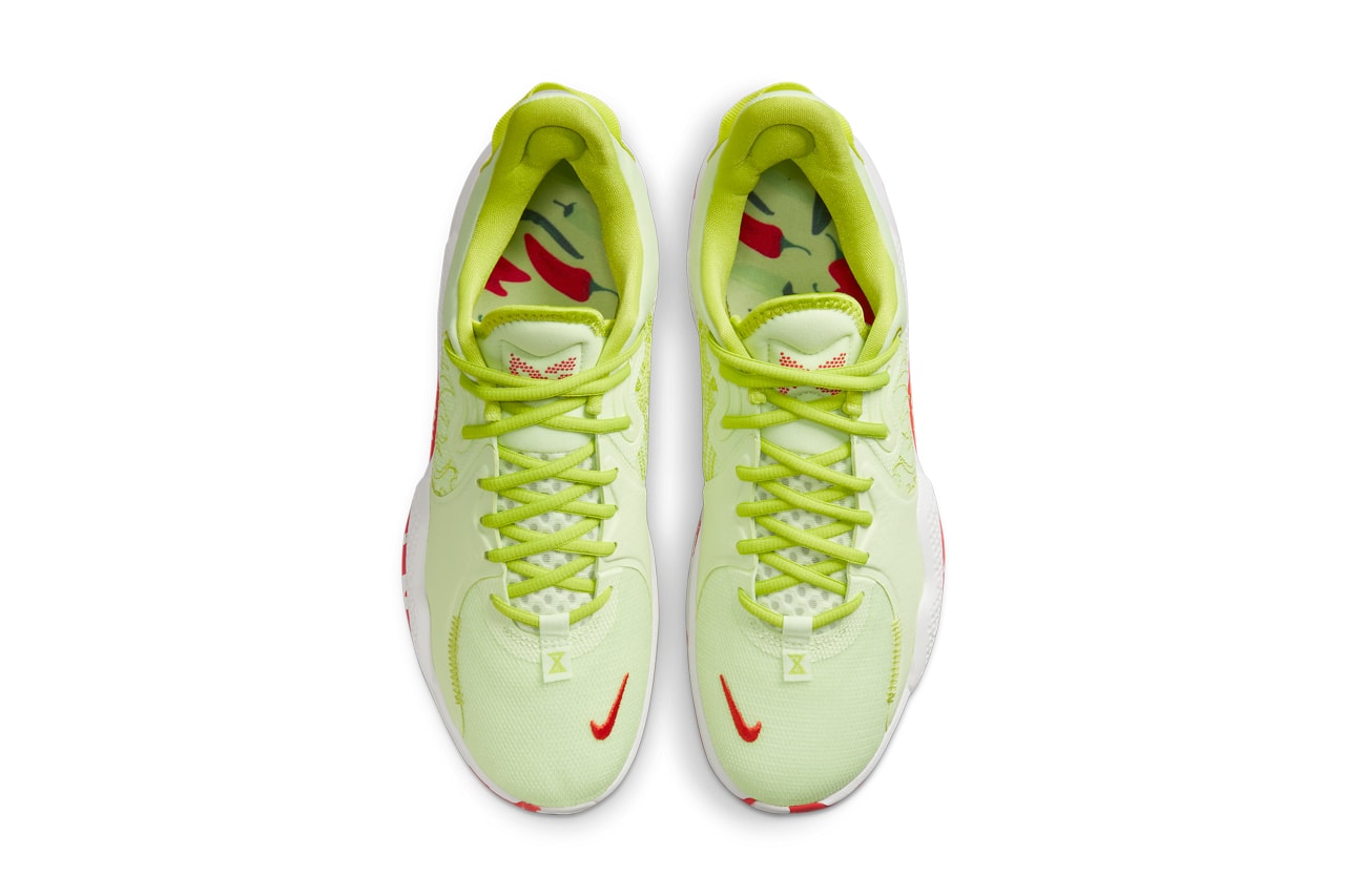nike basketball paul george pg 5 pickled pepper green red white CW3146 701 official release date info photos price store list buying guide